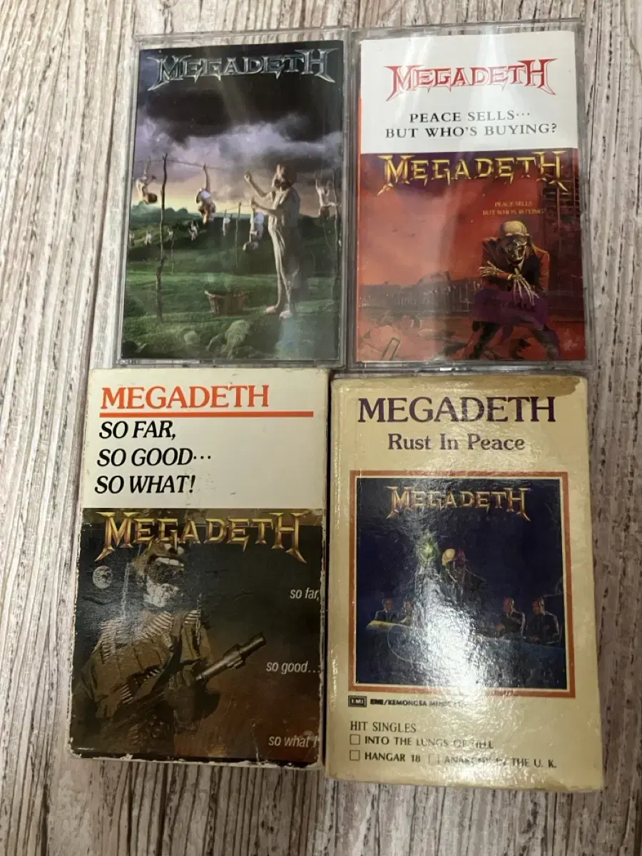 Megadeth 메가데쓰 카세트 테이프 4개 일괄